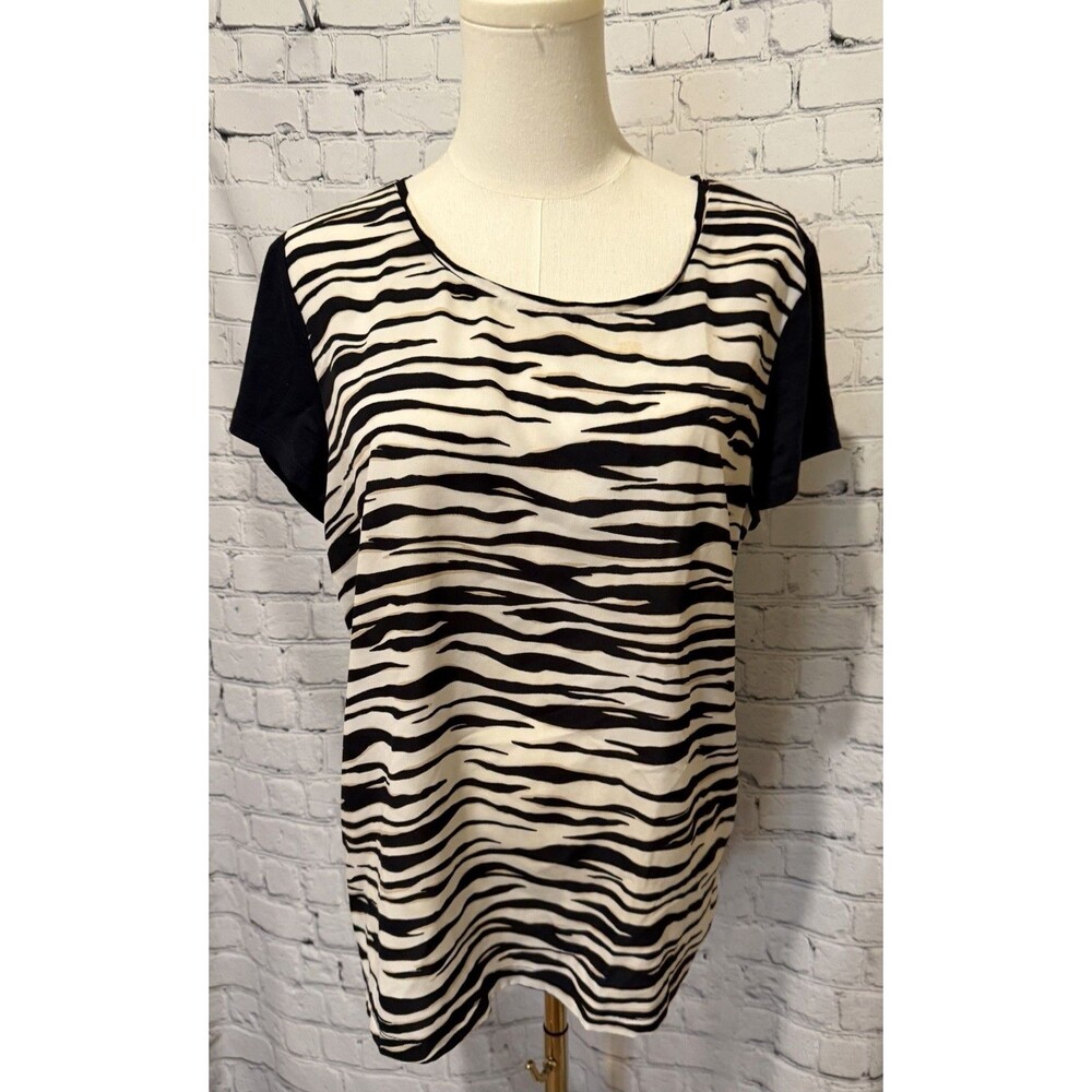 Ann Taylor Womens Tunic Top Animal Print Shirt Blouse Size Large